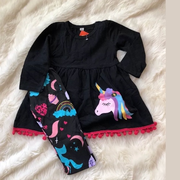 Unicorn Dress & Leggings. 2T - Picture 3 of 8